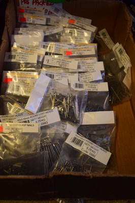 Lot 299 - BOX OF HARDWARE STORE PRE-PACKED NAILS