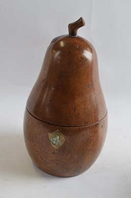 Lot 393 - Wooden tea caddy shaped as a pear