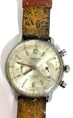 Lot 250 - Freeson chronograph gents wrist watch, the...