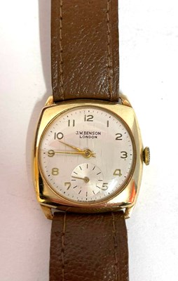 Lot 251 - A 9ct gold J W Benson wrist watch with...