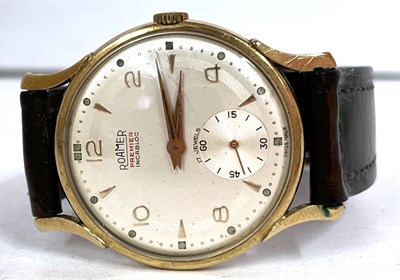 Lot 253 - A 9ct gold Roamer Premier Incabloc gents wrist...