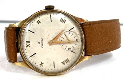 Lot 257 - A 9ct gold vintage Omega wristwatch, hallmarks...