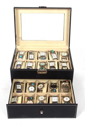 Lot 273 - A lot of twenty wristwatches with stone and...