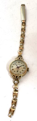 Lot 286 - A Roamer 9ct gold cased ladies wrist watch on...