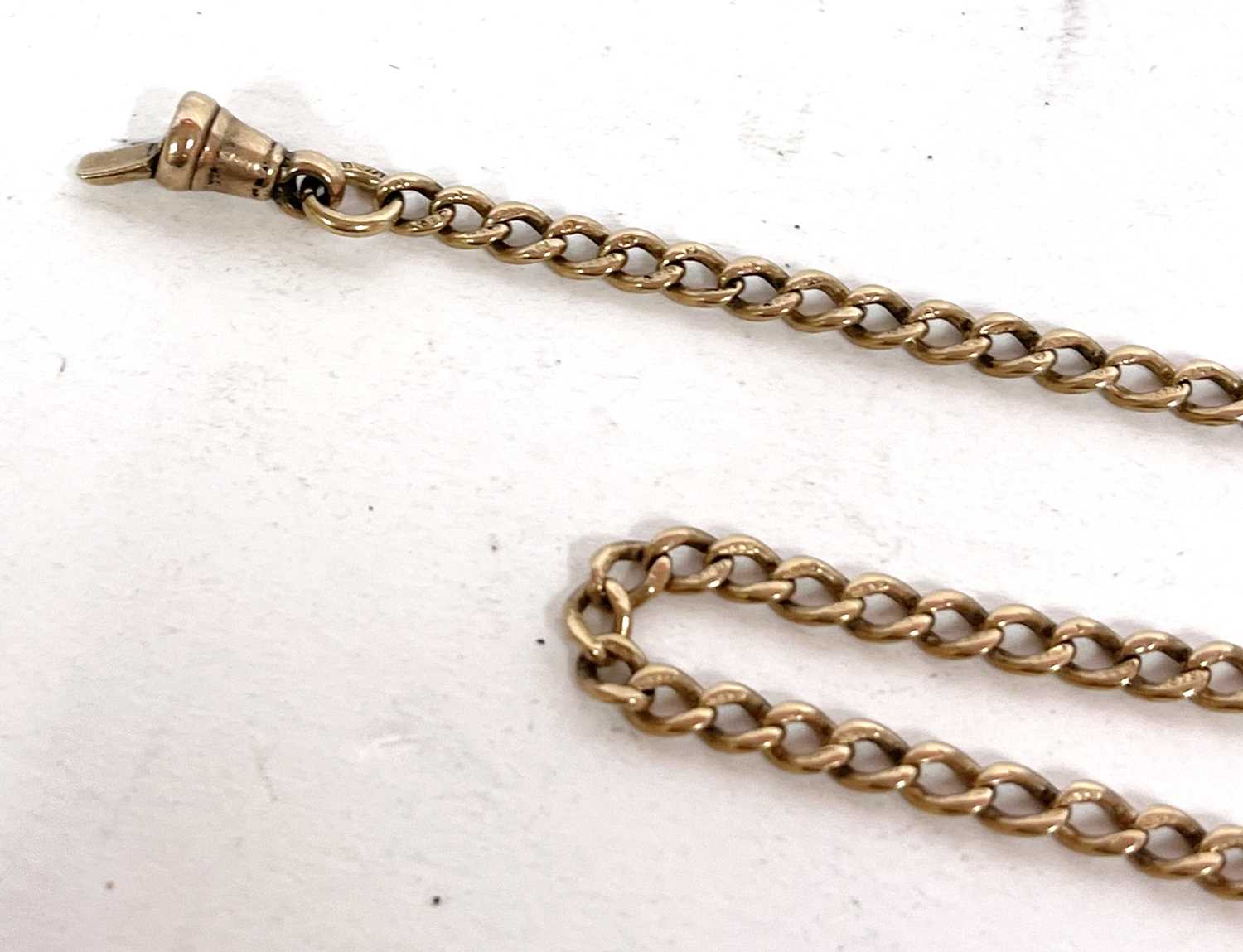 Lot 304 A 9ct gold pocket watch chain, the chain is