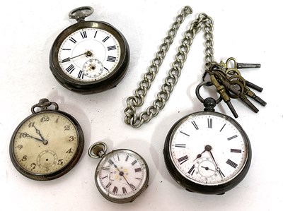 Lot 306 - A lot of four pocket watches, one key wound...