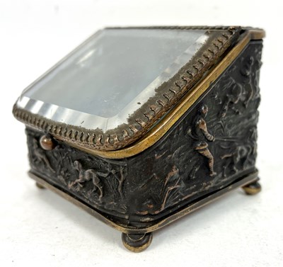 Lot 307 - A metal pocket watch display stand embossed...