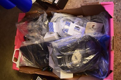 Lot 303 - BOX OF AS NEW HARDWARE STORE CABLES AND OTHER...