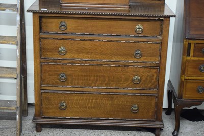 Lot 412 - EARLY 20TH CENTURY OAK FOUR DRAWER CHEST, 97CM...