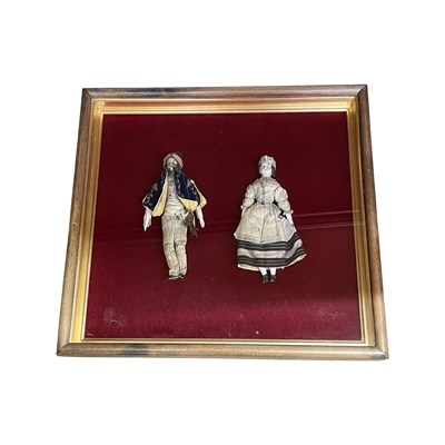 Lot 340 - A pair of framed miniature porcelain head...