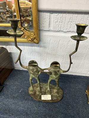 Lot 416 - Candle holder with green patternation,...