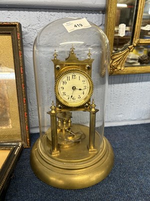 Lot 419 - A early 20th Century brass anniversary clock...