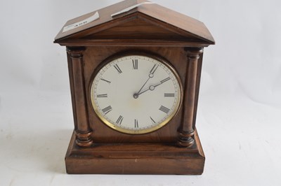 Lot 456 - Mantel clock with white enamel dial and black...