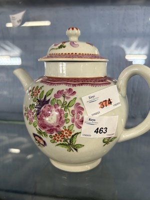 Lot 463 - Worcester porcelain teapot and a Lowestoft...