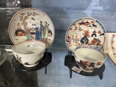 Lot 495 - A Newhall tea bowl and saucer with the Boy and...