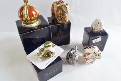 Lot 251 - A group of six Crown Derby paperweights...