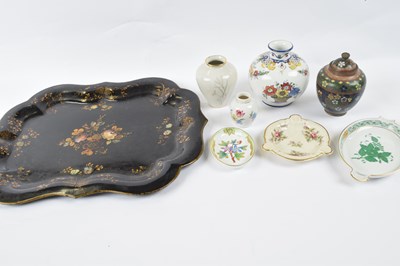 Lot 280 - Small Cloisonne jar and cover and other small...