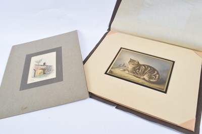 Lot 281 - A folder containing a print entitled Puss...