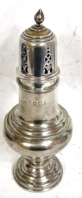 Lot 27 - A Victorian silver caster of baluster form...