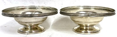 Lot 21 - A pair of George VI silver pedestal dishes of...