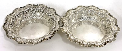 Lot 15 - A pair of Victorian embossed shallow dishes of...