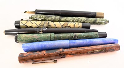 Lot 129 - Mixed lot of six fountain pens to include Blue...