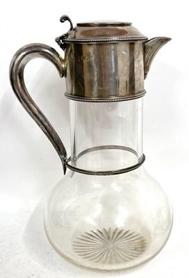 Lot 133 - A Victorian glass and silver claret jug, the...