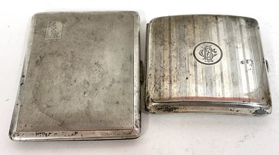 Lot 138 - George VI silver cigarette case of rectangular...