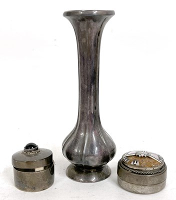 Lot 164 - Mixed Lot: A small white metal spill vase...