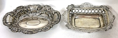 Lot 176 - Late Victorian silver oval embosed dish,...