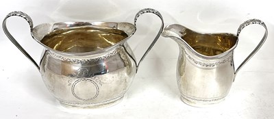 Lot 177 - An Edward VII silver twin handled sugar bowl...