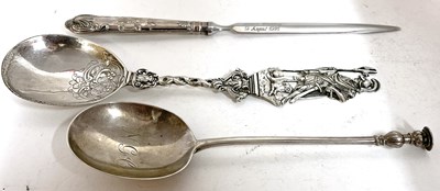 Lot 183 - Mixed Lot:  George V silver seal top spoon,...