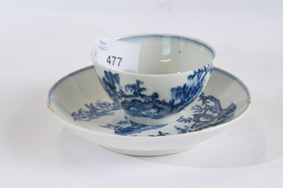 Lot 477 - Lowestoft porcelain tea bowl and saucer circa...