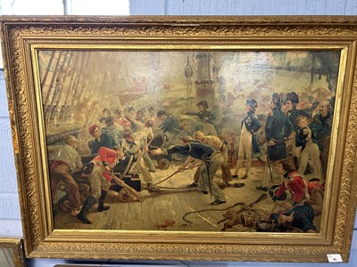 Lot 95 - Nelson on Deck during a Battle by W H Overend...