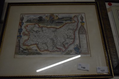 Lot 749 - Map of Suffolk, coloured engraving, 26cm wide,...