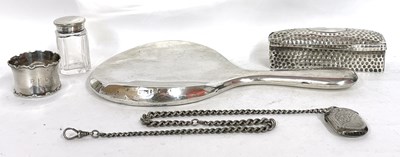 Lot 216 - Mixed Lot: A late Victorian silver trinket box...