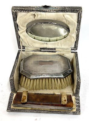 Lot 219 - George V child's silver backed hairbrush and...