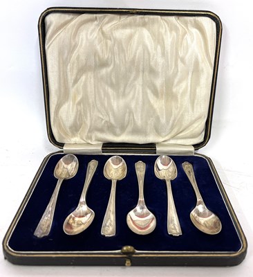 Lot 235A - A cased set of George V silver teaspoons,...