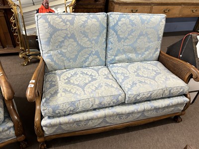 Lot 589 - Late 19th or early 20th Century Bergere three...