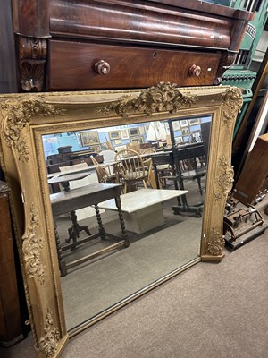 Lot 608 - A large 19th Century gilt over mantel mirror...