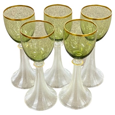 Lot 413 - 5 Venetian Style Wine Glasses