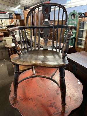 Lot 632 - A small 19th Century elm seated and stick back...