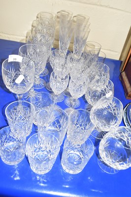 Lot 30 - A collection of various cut glass drinking...