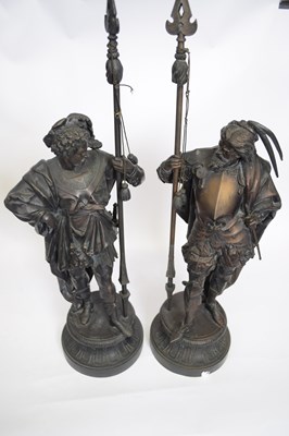Lot 95 - Pair of 19th century bronzed spelter models of...