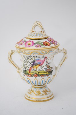 Lot 100 - Chelsea porcelain type vase with intertwined...