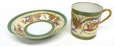 Lot 104 - Sevres style 19th century cup and saucer, the...