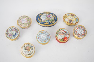 Lot 108 - Small collection of Halcyon Days enamel boxes (8)