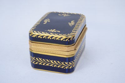 Lot 115 - Sevres style ceramic box, the blue ground with...