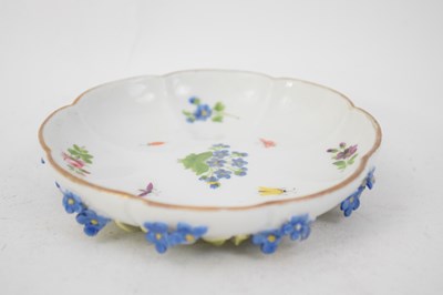 Lot 116 - Meissen style lobed saucer decorated with...