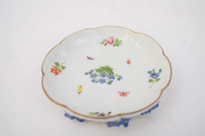 Lot 116 - Meissen style lobed saucer decorated with...